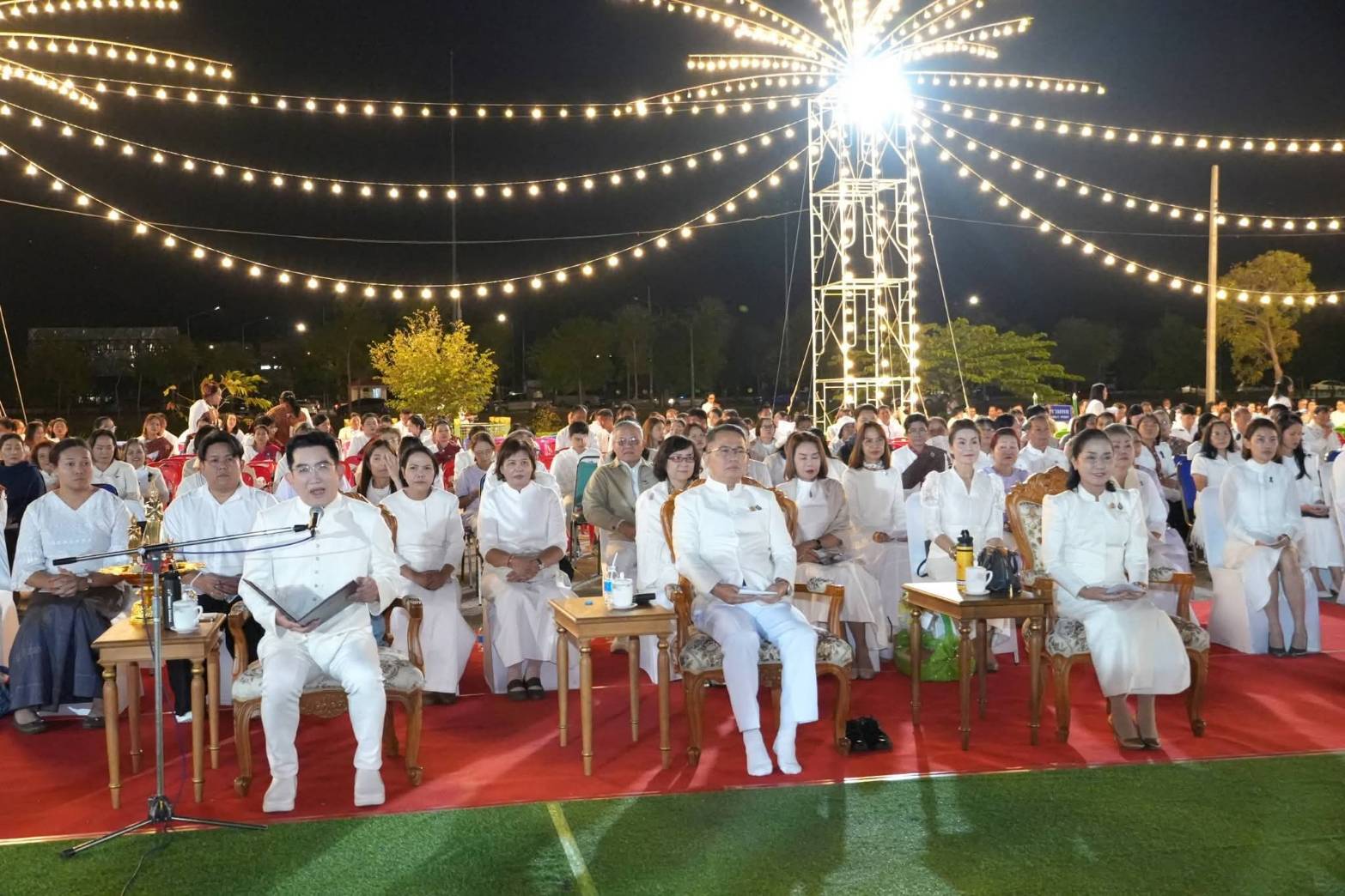 สำนักงานพัฒนาชุมชนอำเภอนาคู ร่วมพิธีทำบุญสืบชะตาเมืองกาฬสินธุ์ฺ ถิ่นหลวงพ่อองค์ดำ ค้ำคูณรุ่งเรือง